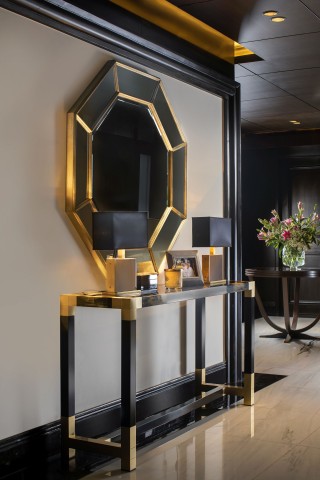 the retreat new delhi luxury console table & wall mirror